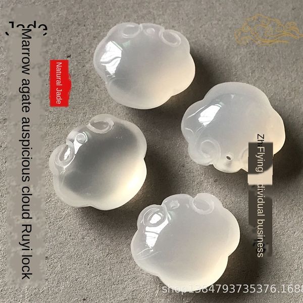 23*25 natural chalcedony agate xiangyun ruyi lock treasure diy agate accessories lock pendant diy accessories jade crafts, Slivery;white
23*25 natural chalcedony agate xiangyun ruyi lock treasure diy agate accessories lock pendant diy accessories jade crafts, Slivery;white