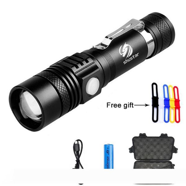T6 LED Flashlight Torch 3800Lumens zoomable led torch For 18650 battery aluminum+USB charger+Gift box+Free gift
T6 LED Flashlight Torch 3800Lumens zoomable led torch For 18650 battery aluminum+USB charger+Gift box+Free gift