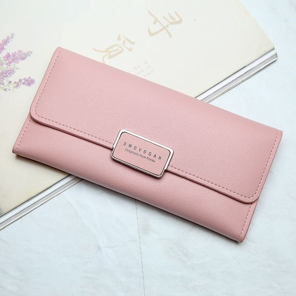 2019 new women's korean style simple fashion large capacity multi-card buckle plain wallet wallet print bag, White
2019 new women's korean style simple fashion large capacity multi-card buckle plain wallet wallet print bag, White