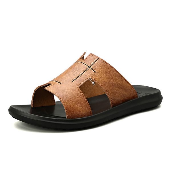 men slippers sandals soft breathable leather flat slides summer fashion men sandals outdoor casual shoes beach shoes 2020 new, Black
men slippers sandals soft breathable leather flat slides summer fashion men sandals outdoor casual shoes beach shoes 2020 new, Black
