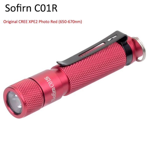 New Arrival Sofirn C01r Xpe2 660nm Deep Red Mini Led Cree Xpe2 Portable Keychain Flashlights