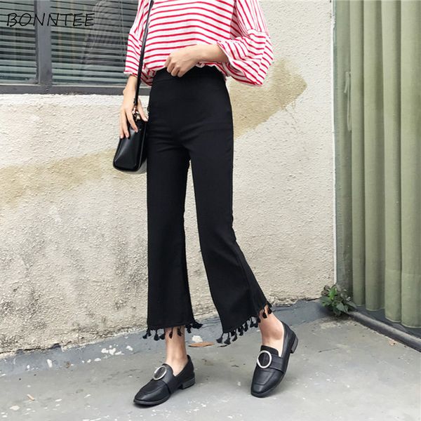 women's pants & capris women solid colour flare bow ankle-length trousers high elastic waist womens simple all-match slim trendy casual, Black;white
women's pants & capris women solid colour flare bow ankle-length trousers high elastic waist womens simple all-match slim trendy casual, Black;white