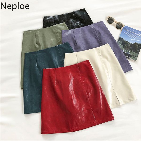 neploe high waist a-line pu leather women skirt 2020 new korean vintage solid skirts fashion elegant faldas mujer moda 4d159, Black
neploe high waist a-line pu leather women skirt 2020 new korean vintage solid skirts fashion elegant faldas mujer moda 4d159, Black