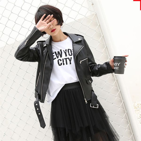 2020 new autumn women pu leather jacket zipper belt female punk bomber faux leather outwear short motorcycle biker coat a84, Black
2020 new autumn women pu leather jacket zipper belt female punk bomber faux leather outwear short motorcycle biker coat a84, Black