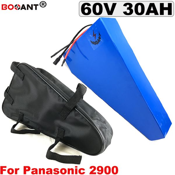 Image of 2000W 1000W 30Ah 60V triangle E-bike Lithium Battery 16S 10P rechargeable electric bicycle battery for Panasonic 18650 cell