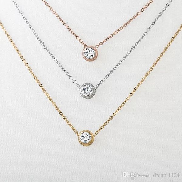 wholesale 2017 fashion stainless steel jewelry gold silver rose plated single diamond solitaire pendant necklace for women
wholesale 2017 fashion stainless steel jewelry gold silver rose plated single diamond solitaire pendant necklace for women