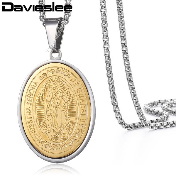 davieslee virgin mary womens men's pendant french catholic gold stainless steel pendants necklaces wholesale jewelry gift lkp626, Silver
davieslee virgin mary womens men's pendant french catholic gold stainless steel pendants necklaces wholesale jewelry gift lkp626, Silver