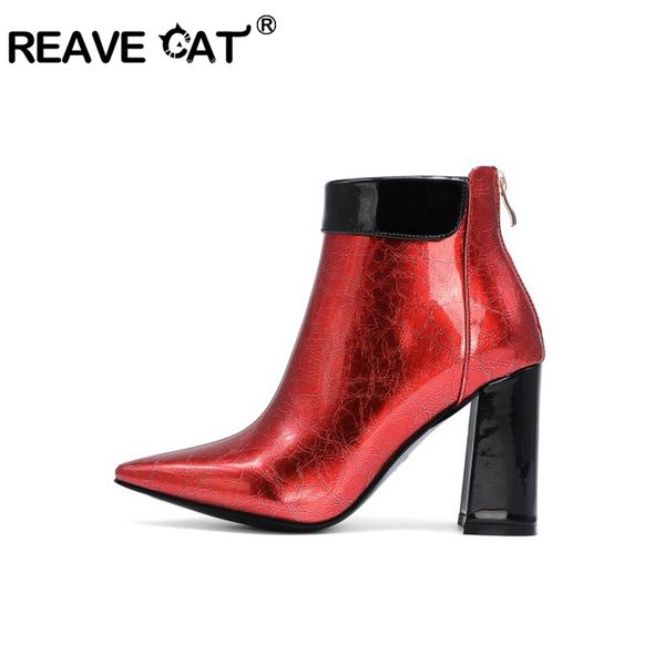 reave cat bling women mid-calf boots pointed toe square heel pu zipper patchwork big size 33-43 black red green casual s1968
reave cat bling women mid-calf boots pointed toe square heel pu zipper patchwork big size 33-43 black red green casual s1968