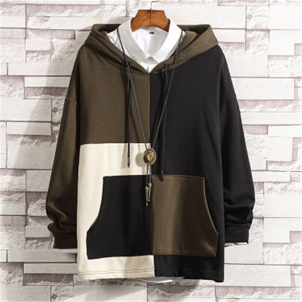 man patchwork hoodies fashion japanese trend colorblock loose pullover sweater designer winter male casual pocket hoodies sweatshirts, Black
man patchwork hoodies fashion japanese trend colorblock loose pullover sweater designer winter male casual pocket hoodies sweatshirts, Black