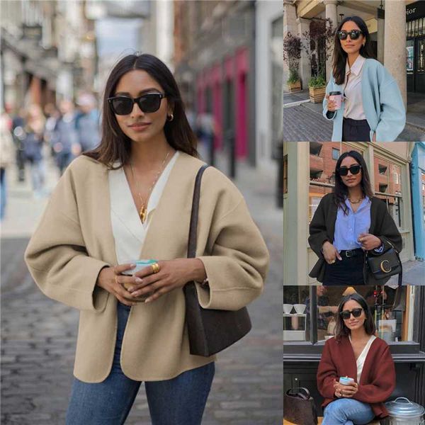 2020 new autumn and winter woolen coat ladies vogue solid color thin section cardigan v-neck sell well women high quality, Black
2020 new autumn and winter woolen coat ladies vogue solid color thin section cardigan v-neck sell well women high quality, Black