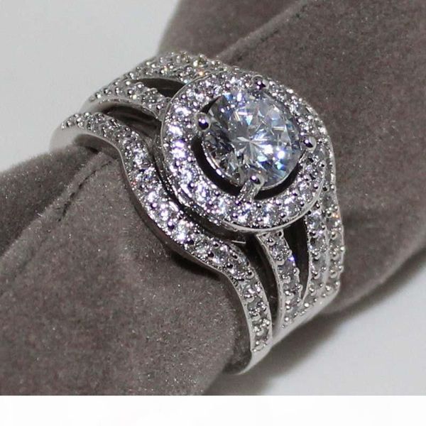 r wedding ring for women vintage 10kt white rose gold filled with inlay cz simulated diamond his girlfriend gift, Silver
r wedding ring for women vintage 10kt white rose gold filled with inlay cz simulated diamond his girlfriend gift, Silver
