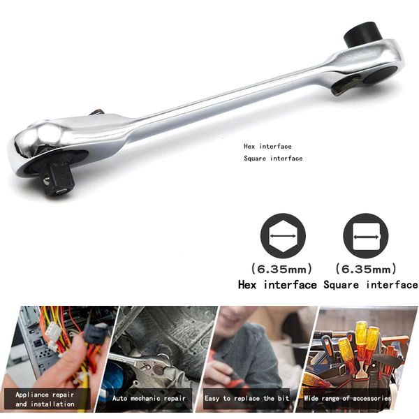 1/4" dual head ratchet wrench batch head handle small socket wrench torque spanner hand repair tools
1/4" dual head ratchet wrench batch head handle small socket wrench torque spanner hand repair tools