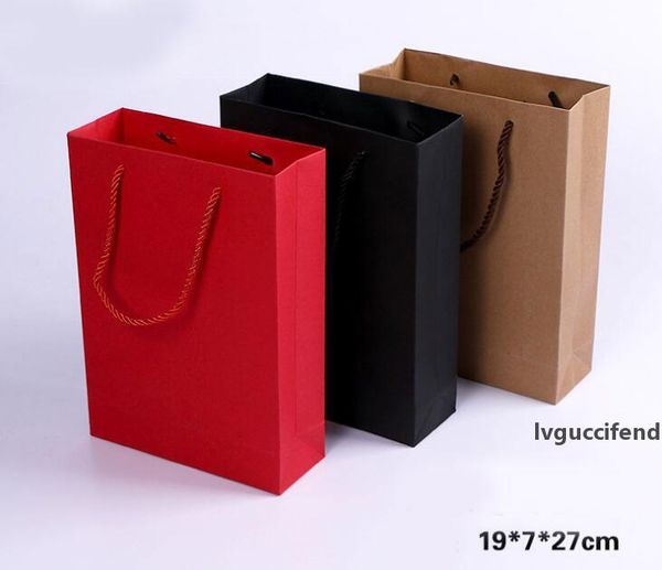 kraft gift bag with handle shopping bags brown red black packing bag kraft paper bag 19*27*7cm
kraft gift bag with handle shopping bags brown red black packing bag kraft paper bag 19*27*7cm