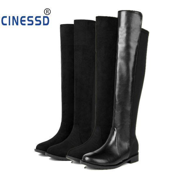 cinessd size 44 flock over knee boots for women's boots thigh stockings slim warm shoes woman elastic botas altas mujer, Black
cinessd size 44 flock over knee boots for women's boots thigh stockings slim warm shoes woman elastic botas altas mujer, Black