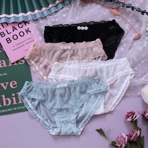 small fresh three little daisy mesh underwear summer thin medium low waist briefs sweet lolita perspective panties, Black;pink
small fresh three little daisy mesh underwear summer thin medium low waist briefs sweet lolita perspective panties, Black;pink