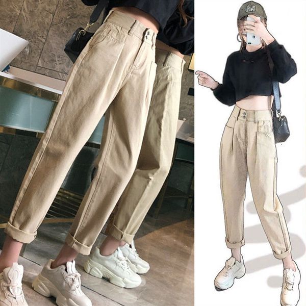 women's jeans 2021 autumn pants women loose solid high waist pockets ankle length trousers korean style leisure harem z102, Blue
women's jeans 2021 autumn pants women loose solid high waist pockets ankle length trousers korean style leisure harem z102, Blue