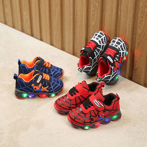 children's flash 19 new sports sports male and female children's mesh breathable running shoes spider-man led lighting running sho, Black
children's flash 19 new sports sports male and female children's mesh breathable running shoes spider-man led lighting running sho, Black