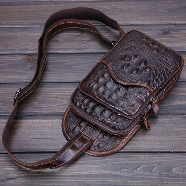 new men genuine leather real shoulder vintage messenger bag first layer cowhide crocodile style travel sling chest day pack
new men genuine leather real shoulder vintage messenger bag first layer cowhide crocodile style travel sling chest day pack