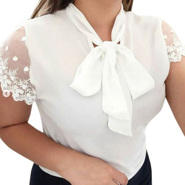 2020 womens blouse summer work office lace bow short sleeve chiffon shirt casual blouse female blouses fashion new, White
2020 womens blouse summer work office lace bow short sleeve chiffon shirt casual blouse female blouses fashion new, White