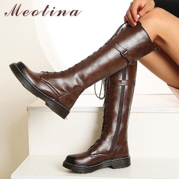 meotina buckle flat platform knee-high boots lady motorcycle boots women shoes zip cross tied long female winter black 43
meotina buckle flat platform knee-high boots lady motorcycle boots women shoes zip cross tied long female winter black 43