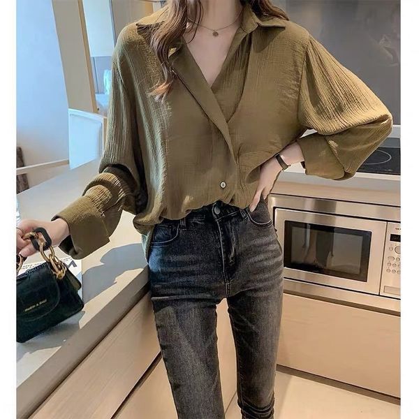 design sense niche light mature long-sleeved women's spring new hong kong style solid color elegant fashion loose shirt shirt, White
design sense niche light mature long-sleeved women's spring new hong kong style solid color elegant fashion loose shirt shirt, White