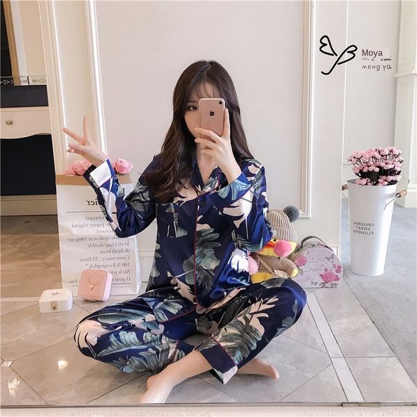 flpmq autumn new style pajamas women's ice pajamas and silk suit long-sleeved cardigan two-piece suit silk korean style outdoor wear ho, Blue;red
flpmq autumn new style pajamas women's ice pajamas and silk suit long-sleeved cardigan two-piece suit silk korean style outdoor wear ho, Blue;red