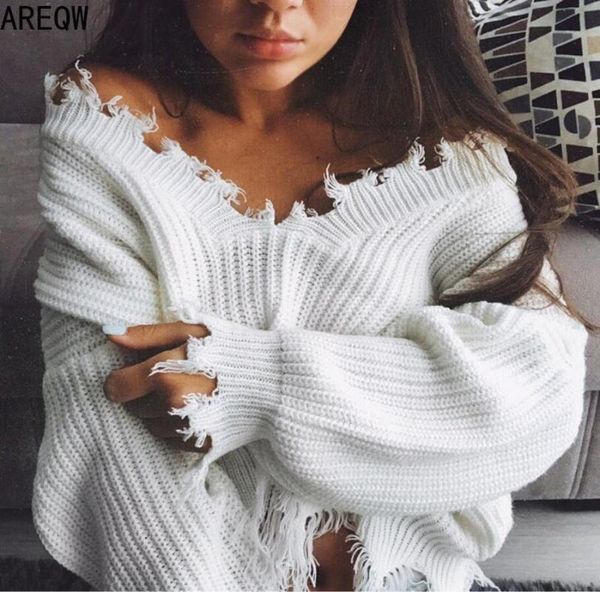 knitted sweater for women spring autumn ripped v neck loose sweater pullovers oversized ladies tassel white black 2020
knitted sweater for women spring autumn ripped v neck loose sweater pullovers oversized ladies tassel white black 2020