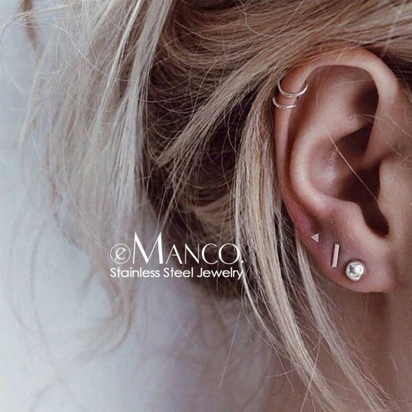 e-manco korean style women stud earrings for women small stainless steel earrings set earings fashion jewelry, Golden;silver
e-manco korean style women stud earrings for women small stainless steel earrings set earings fashion jewelry, Golden;silver