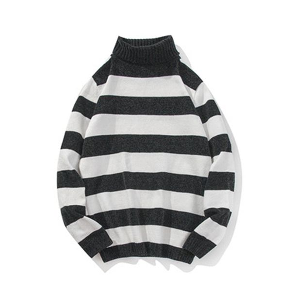2020 men turtleneck sweater autumn winter warm soft striped spacious comfortable clothes knitted cotton casual male pullover, White;black
2020 men turtleneck sweater autumn winter warm soft striped spacious comfortable clothes knitted cotton casual male pullover, White;black