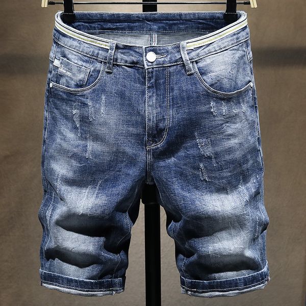 summer thin denim shorts male five-point pants slim casual stretch youth korean fashion trendy wild pants, Blue
summer thin denim shorts male five-point pants slim casual stretch youth korean fashion trendy wild pants, Blue