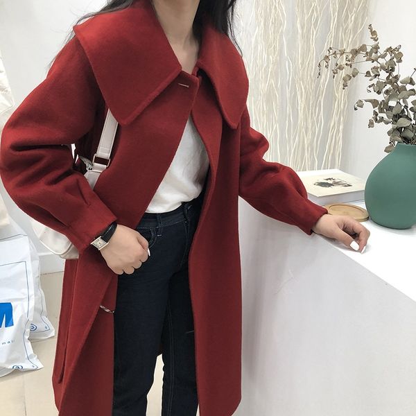 large lapel double-sided cashmere wool wool coat women's mid-length korean east gate off-season new hepburn style woolen coat, Black
large lapel double-sided cashmere wool wool coat women's mid-length korean east gate off-season new hepburn style woolen coat, Black