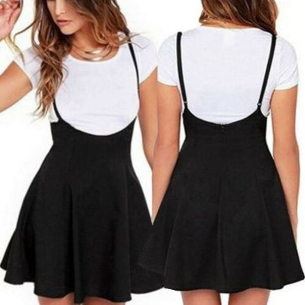 factory direct sales women a line brace skirt overall strappy black pleated mini short skirts
factory direct sales women a line brace skirt overall strappy black pleated mini short skirts
