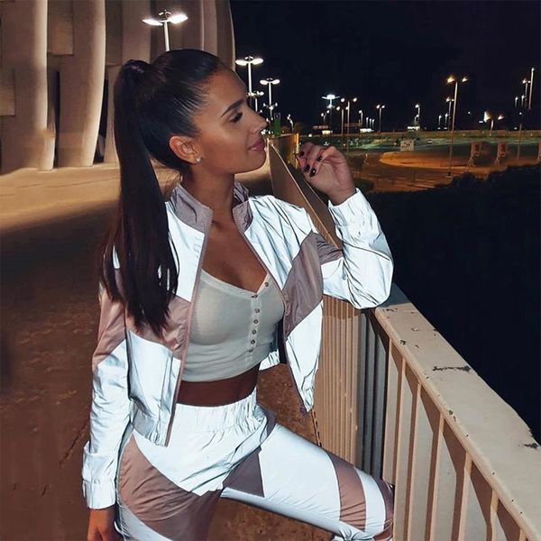 autumn zipper two piece set and pants streetwear reflective female tracks casual patchwork long sleeve ladies pants set, Gray
autumn zipper two piece set and pants streetwear reflective female tracks casual patchwork long sleeve ladies pants set, Gray