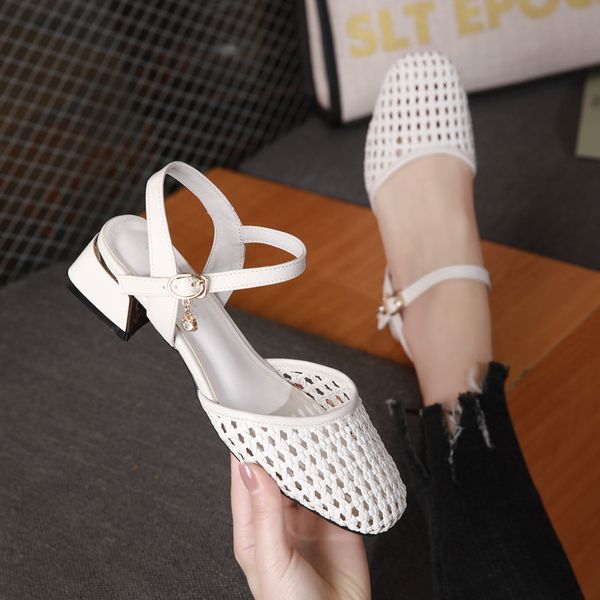 woven sandals women thick middle heel hollow summer shoe block heel ladies shoes and sandals, Black
woven sandals women thick middle heel hollow summer shoe block heel ladies shoes and sandals, Black
