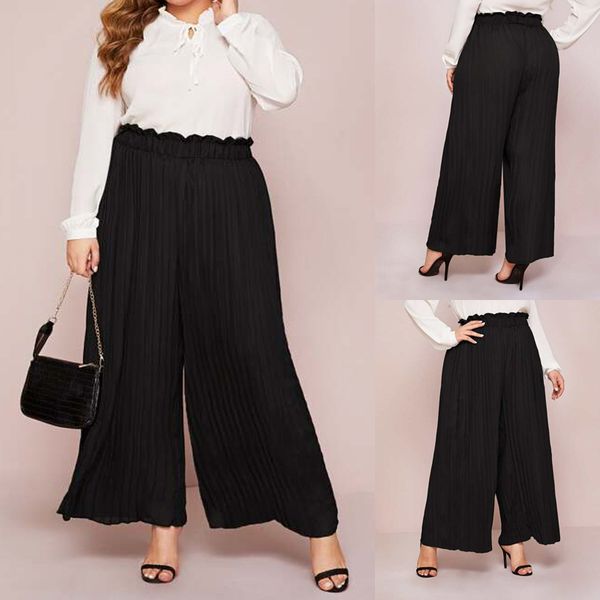 women's new casual large size pleated wide-leg trousers high waist pleated solid wide leg casual loose long trousers clothes, Black;white
women's new casual large size pleated wide-leg trousers high waist pleated solid wide leg casual loose long trousers clothes, Black;white