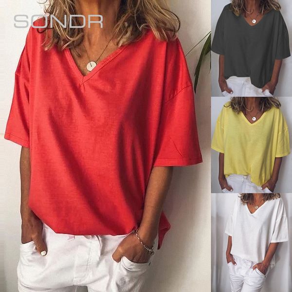 selling casual loose v-neck t-shirt women's 2020 selling slim slimming elegant fashion summer new style, White
selling casual loose v-neck t-shirt women's 2020 selling slim slimming elegant fashion summer new style, White