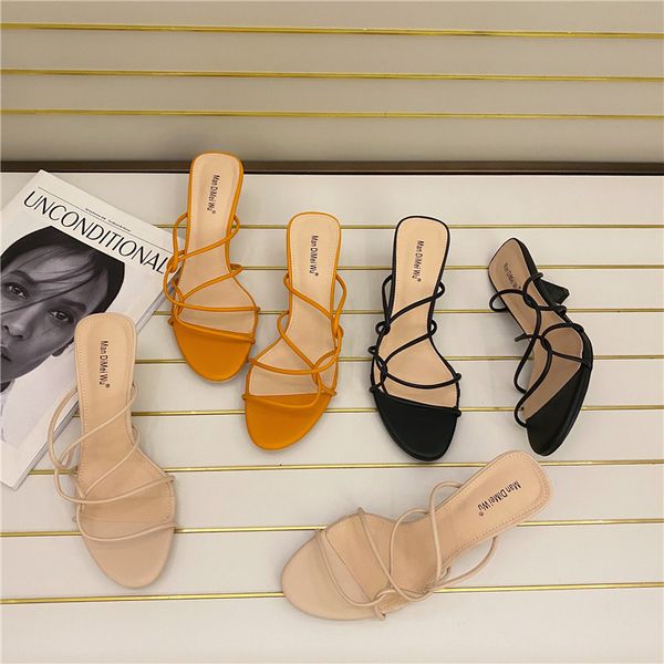 high-heeled shoes lady slippers casual slipers women rubber flip flops cross-tied summer woman thin heels slides low, Black
high-heeled shoes lady slippers casual slipers women rubber flip flops cross-tied summer woman thin heels slides low, Black