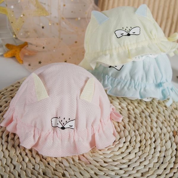 children's cotton newborn sun princess lace basin summer cap cap lace baby hat thin baby hat 85, Yellow
children's cotton newborn sun princess lace basin summer cap cap lace baby hat thin baby hat 85, Yellow