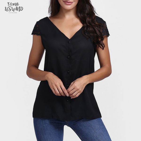 women short sleeve t shirt lace v neck chiffon backless fashion ladies lace abbigliamento donna estate, White
women short sleeve t shirt lace v neck chiffon backless fashion ladies lace abbigliamento donna estate, White