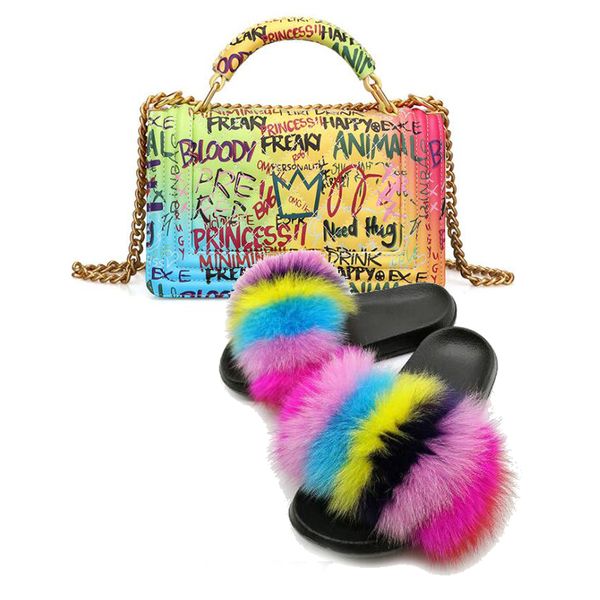 ladies fur slides colorful jelly bags fluffy fur slippers fashion slides women shoes bag set sandals crossbody bag, Black
ladies fur slides colorful jelly bags fluffy fur slippers fashion slides women shoes bag set sandals crossbody bag, Black