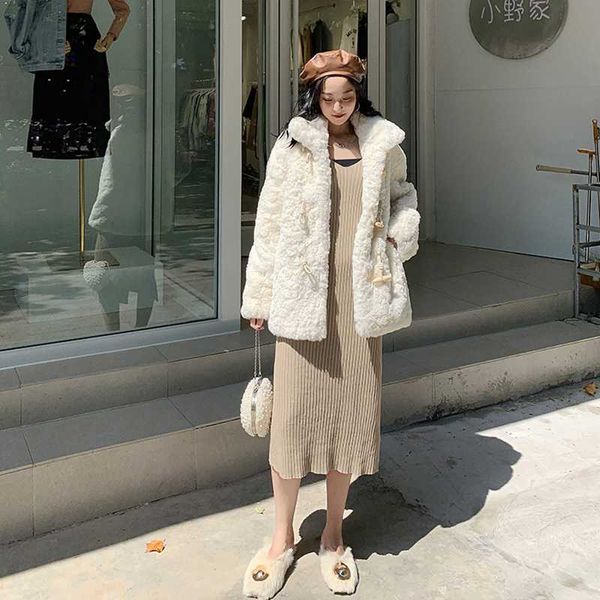 women's fur & faux 2021 winter korean style loose casual fashion warmth and thick temperament elegant mid-length sheep sheared coat, Black
women's fur & faux 2021 winter korean style loose casual fashion warmth and thick temperament elegant mid-length sheep sheared coat, Black
