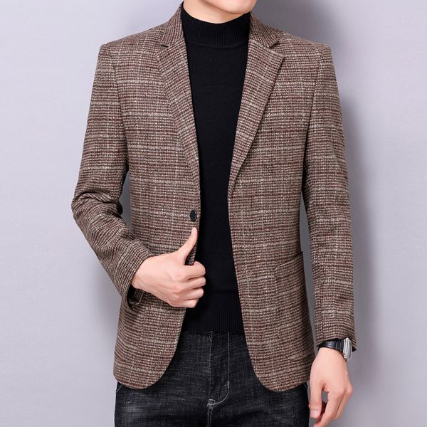 man smart casual blazer navy blue camel plaid woolen costumn homme autumn winter checked pattern blazers mens classic clothings, White;black
man smart casual blazer navy blue camel plaid woolen costumn homme autumn winter checked pattern blazers mens classic clothings, White;black