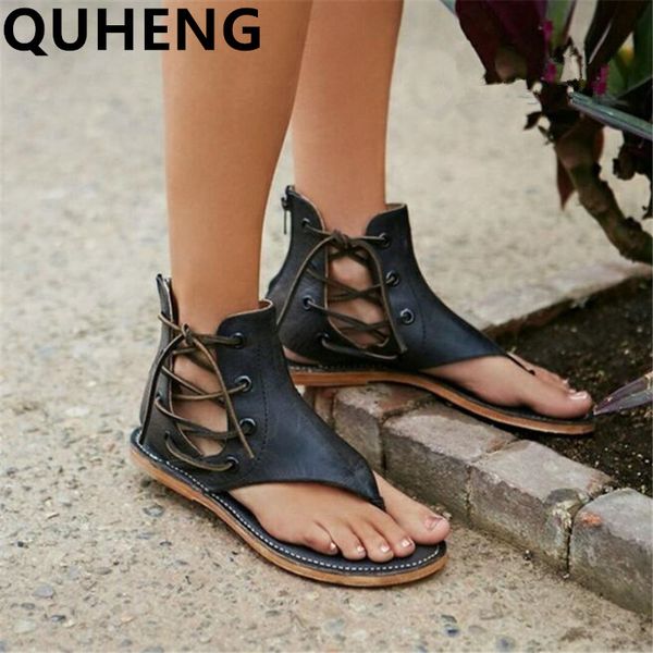 women's sandals outdoor aged leather folder toe lace up cross decoration sandalias mujer gladiator beach female shoes 2020 new, Black
women's sandals outdoor aged leather folder toe lace up cross decoration sandalias mujer gladiator beach female shoes 2020 new, Black