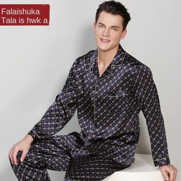 men's season home clothes two-piece suit silk sleeping suit summer long-sleeved trousers large size home clothes t9016, Blue;red
men's season home clothes two-piece suit silk sleeping suit summer long-sleeved trousers large size home clothes t9016, Blue;red
