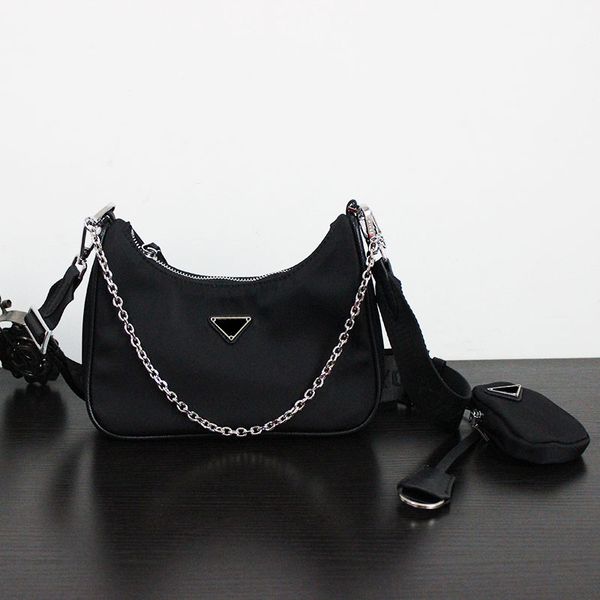 fashion wild shoulder bag nylon fabric underarm bag triple crossbody with chain and coin purse
fashion wild shoulder bag nylon fabric underarm bag triple crossbody with chain and coin purse