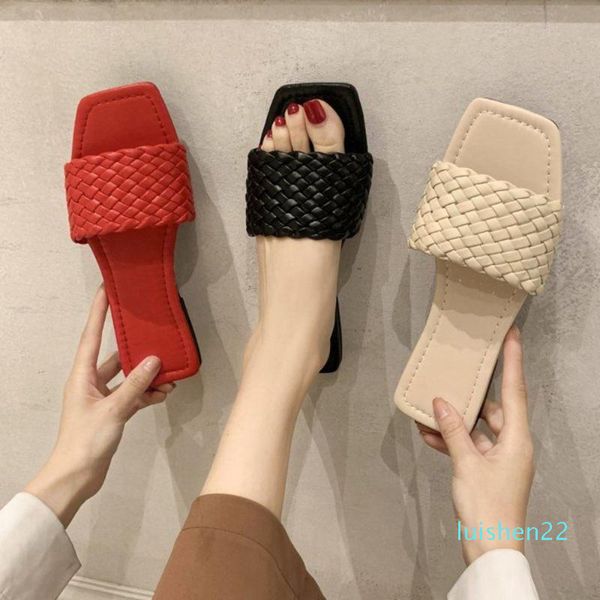 2020 fashion handmade weave slippers square toe women slipper casual flat shoes summer sandals ladies mules slides l22, Black
2020 fashion handmade weave slippers square toe women slipper casual flat shoes summer sandals ladies mules slides l22, Black