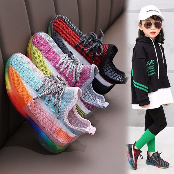 girls' flying 2020 children's net red daddy boys' middle and large children's jelly bottom rainbow sports shoes sports s, Black
girls' flying 2020 children's net red daddy boys' middle and large children's jelly bottom rainbow sports shoes sports s, Black