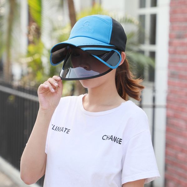 men's and women's outdoor cycling hat bicycle sunscreen hat double-layer sunscreen cap breathable mesh detachable mask, Blue;gray
men's and women's outdoor cycling hat bicycle sunscreen hat double-layer sunscreen cap breathable mesh detachable mask, Blue;gray