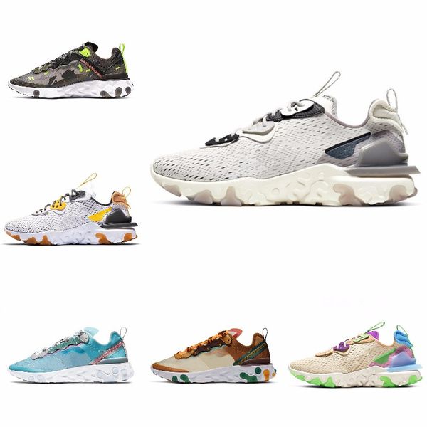 new ashion react element running shoes fo men women light bone triple black royal solar team red mens trainers sports sneaker runner s#07304