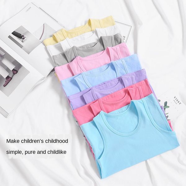 2020 new girl's sling camisole vest vest/boy's vest lycra children's medium and large children's sling, Blue
2020 new girl's sling camisole vest vest/boy's vest lycra children's medium and large children's sling, Blue